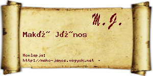 Makó János névjegykártya