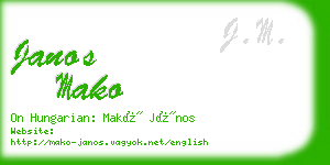 janos mako business card